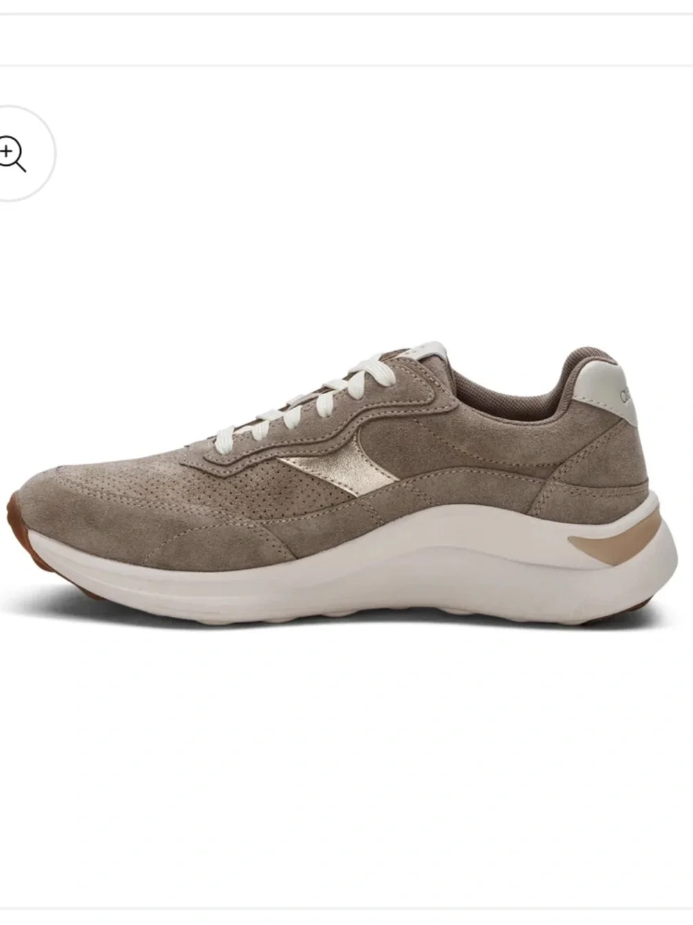 Aetrex Emily Taupe Leather Lace-Up Comfort Sneakers EU 38 US 7.5-8 NWOB
